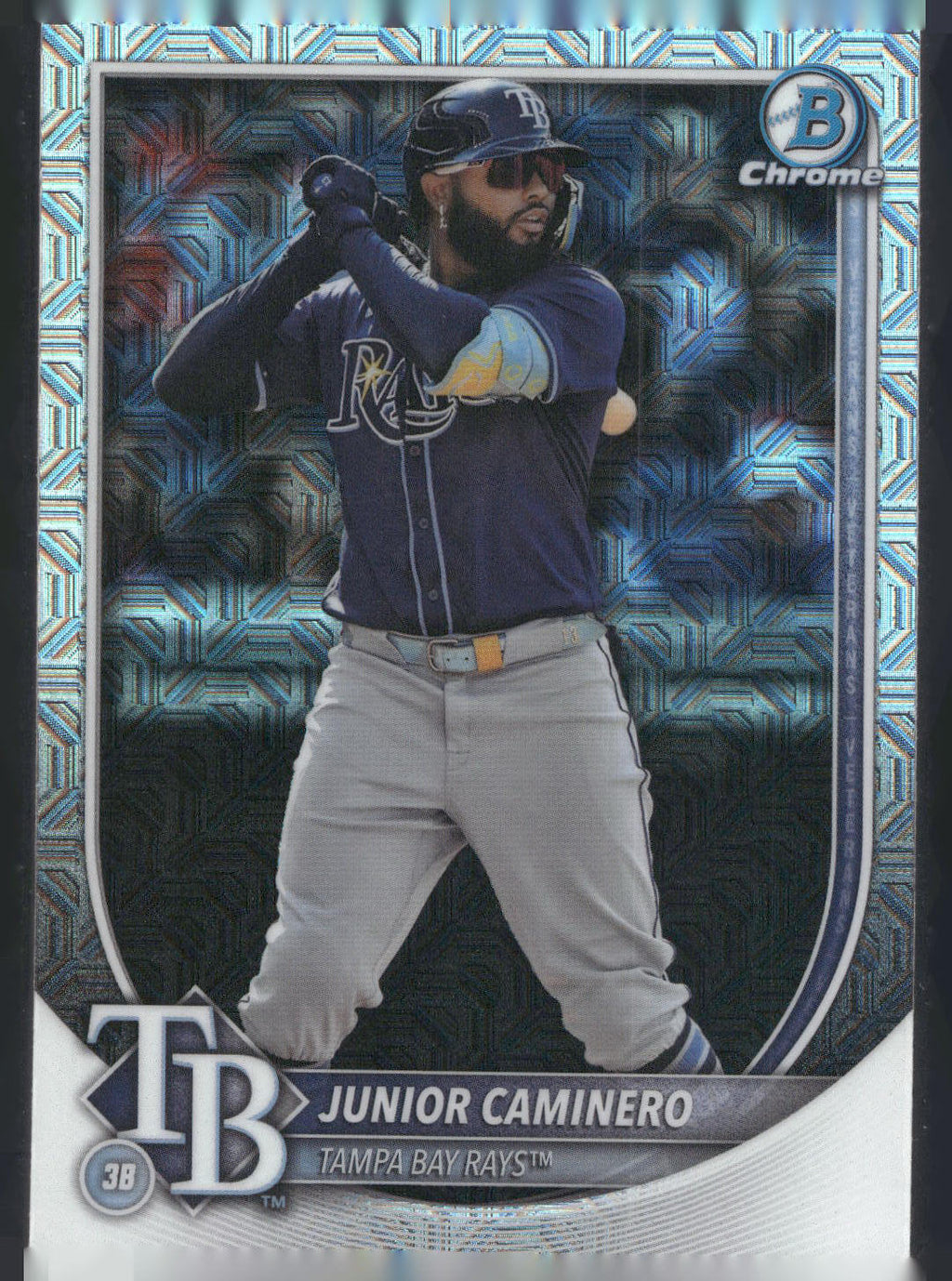 2025 Bowman #13 Junior Caminero Chrome Base Set Mega Refractor