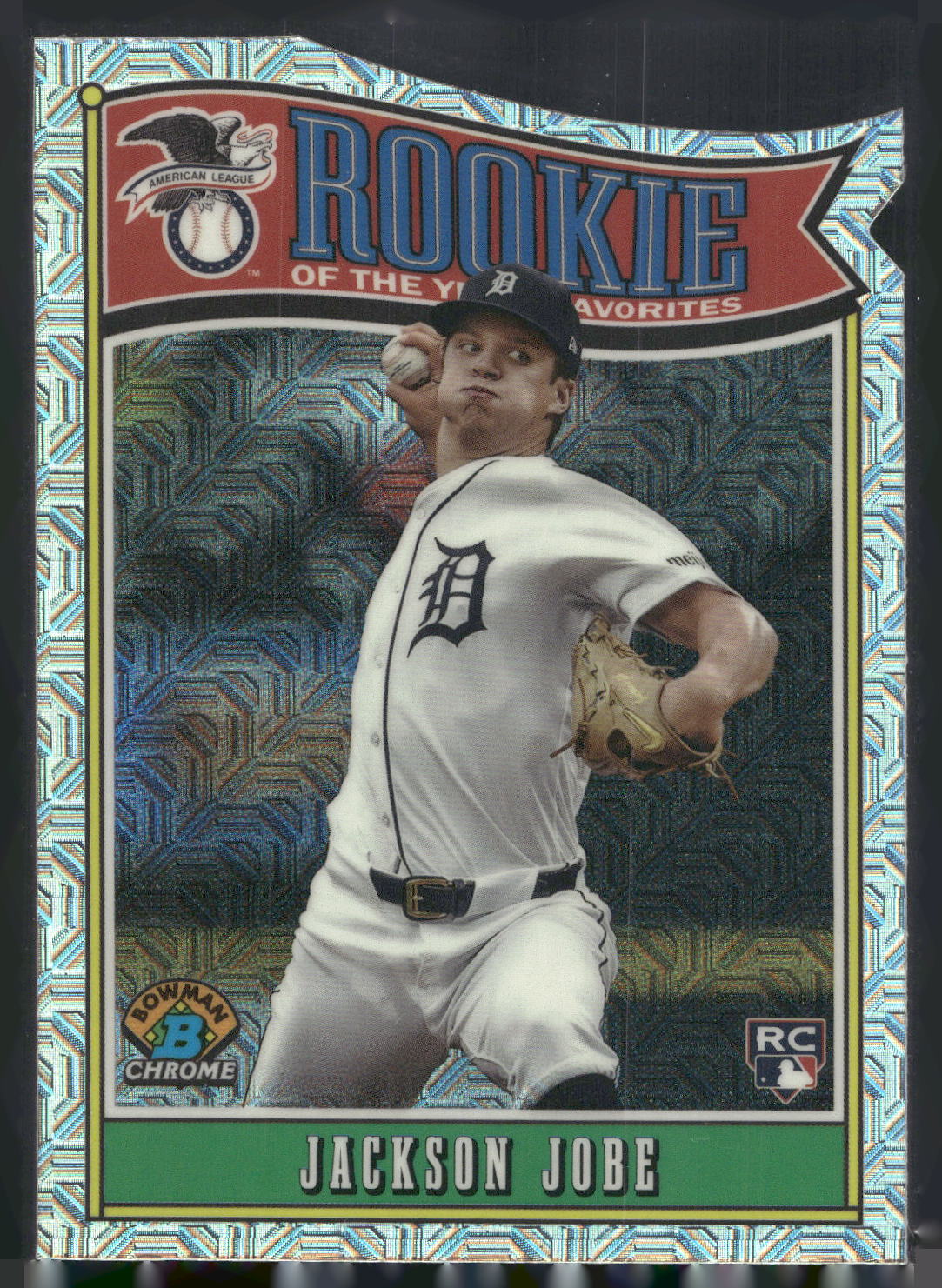2025 Bowman #ROY-3 Jackson Jobe Rookie of the Year Favorites Mojo Refractor