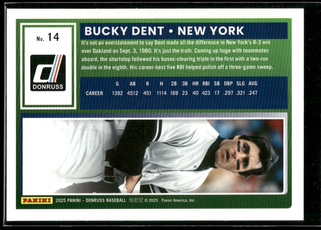 2025 Donruss #14 Bucky Dent Liberty