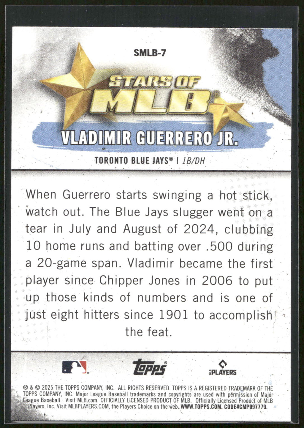 2025 Topps #SMLB-7 Vladimir Guerrero Jr. Stars of MLB