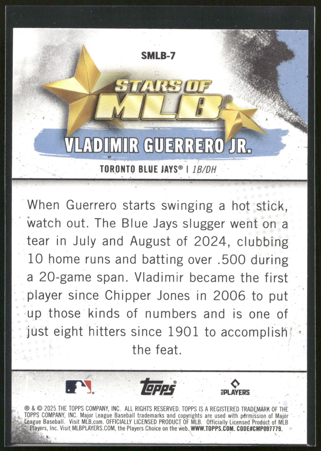 2025 Topps #SMLB-7 Vladimir Guerrero Jr. Stars of MLB