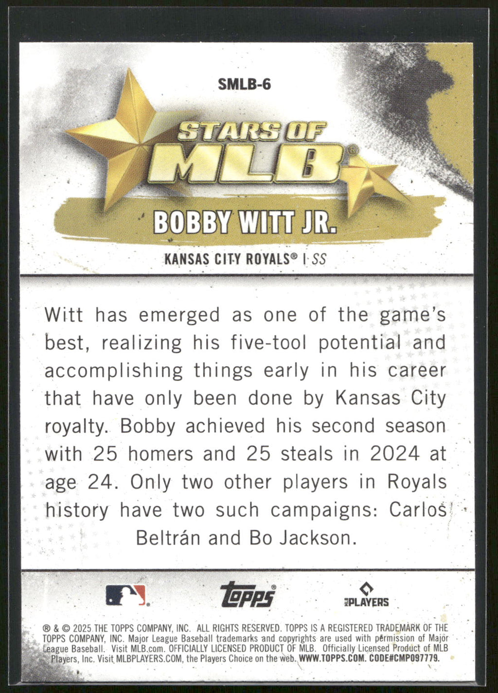 2025 Topps #SMLB-6 Bobby Witt Jr. Stars of MLB
