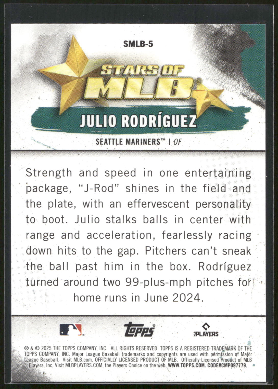 2025 Topps #SMLB-5 Julio Rodriguez Stars of MLB