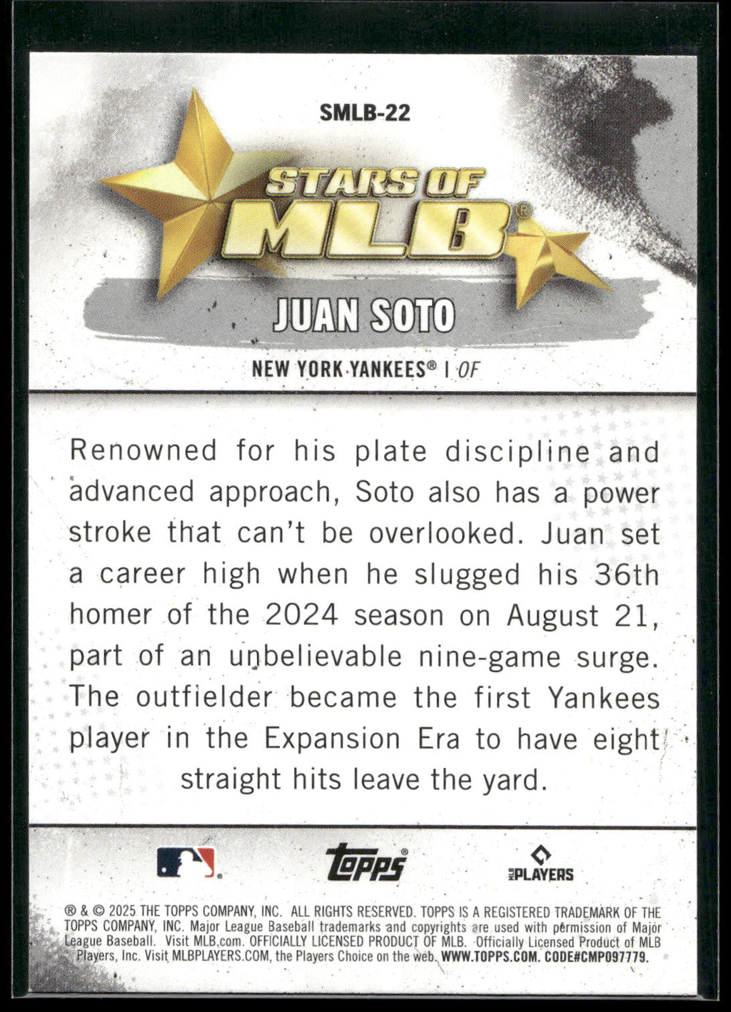 2025 Topps #SMLB-22 Juan Soto Stars of MLB