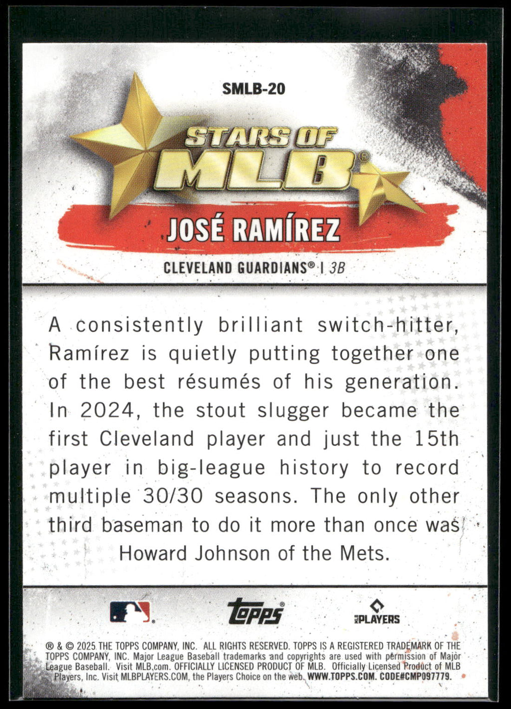 2025 Topps #SMLB-20 Jose Ramirez Stars of MLB