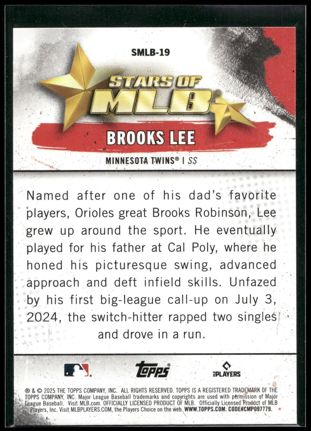 2025 Topps #SMLB-19 Brooks Lee Stars of MLB