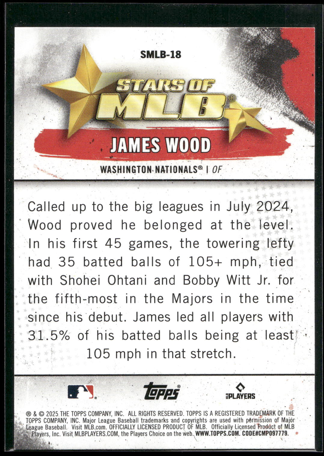 2025 Topps #SMLB-18 James Wood Stars of MLB