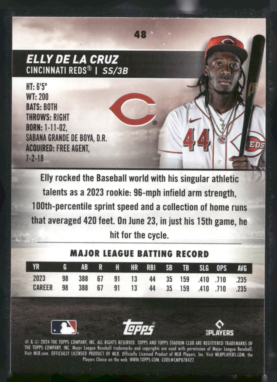 2024 Stadium Club #48 Elly De La Cruz