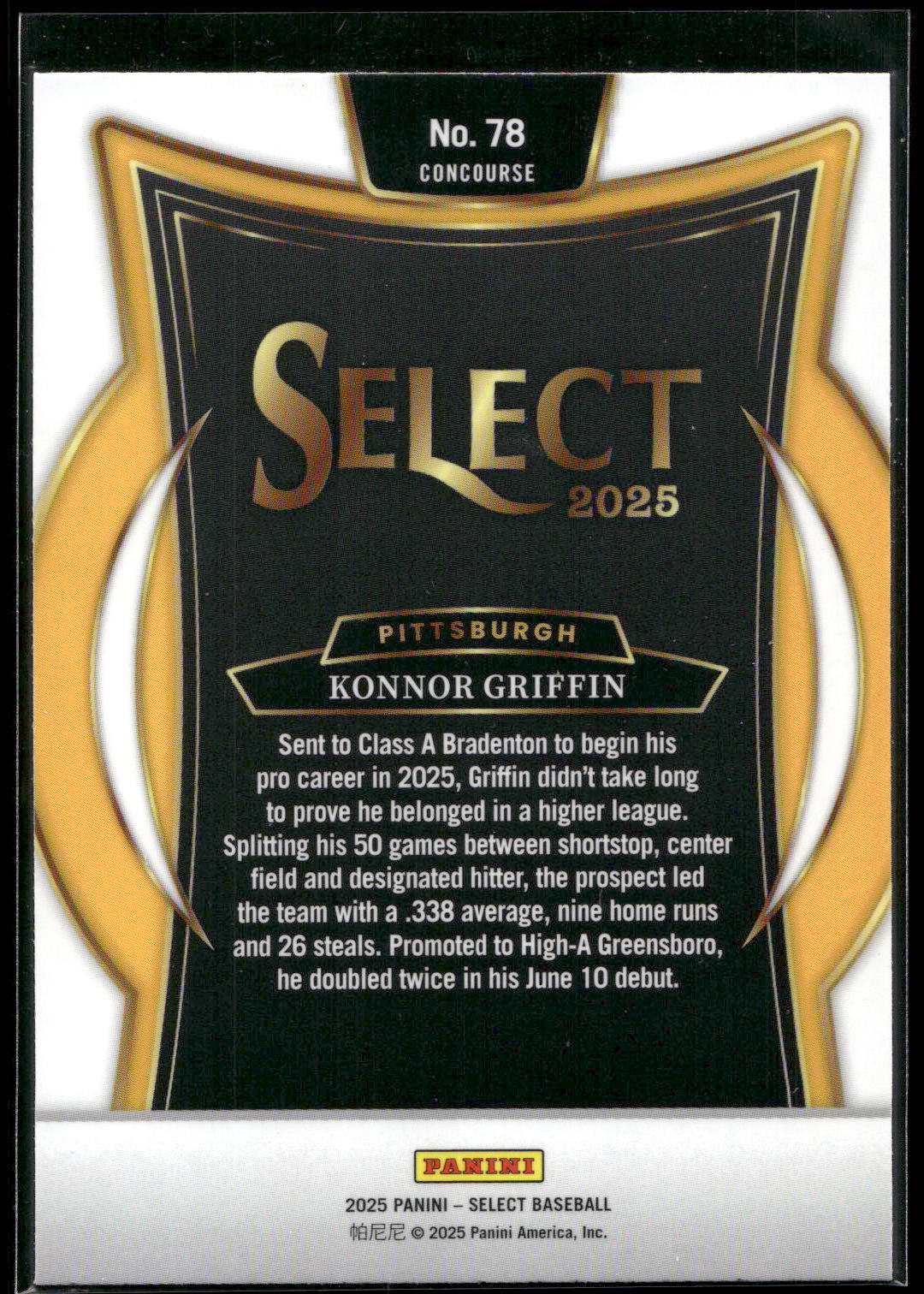 2025 Panini Select #78 Konnor Griffin