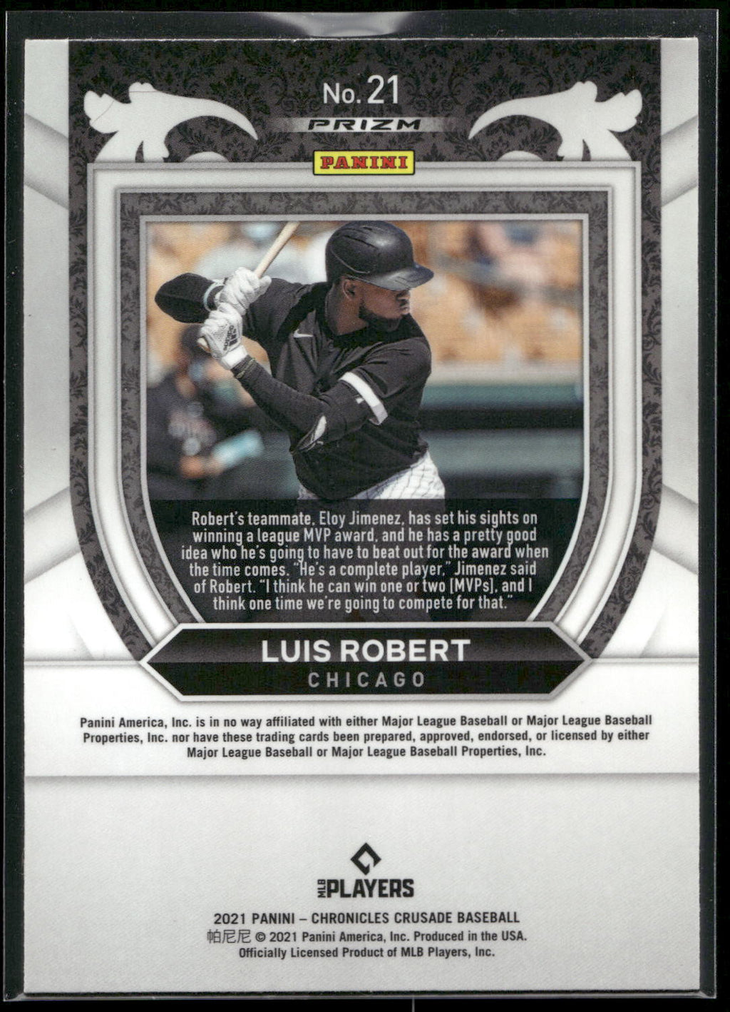 2021 Panini Chronicles #21 Luis Robert Crusade Pink Pulsar