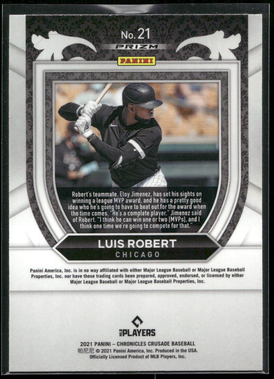 2021 Panini Chronicles #21 Luis Robert Crusade Pink Pulsar