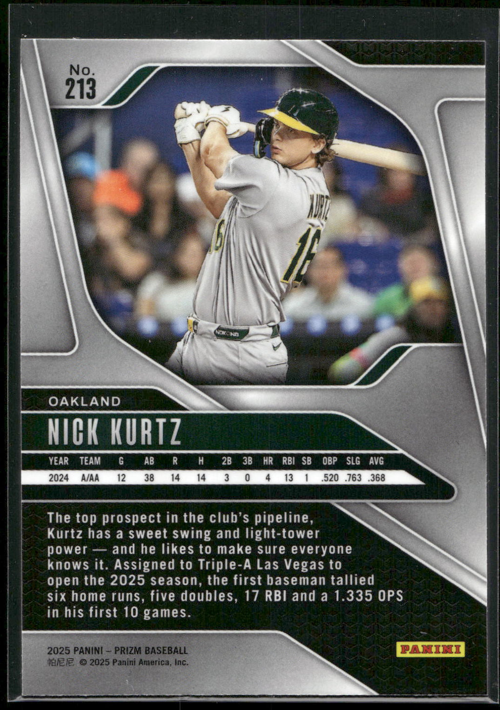 2025 Panini Prizm #213 Nick Kurtz