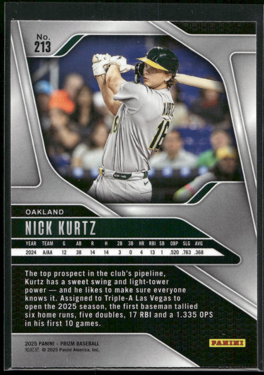 2025 Panini Prizm #213 Nick Kurtz