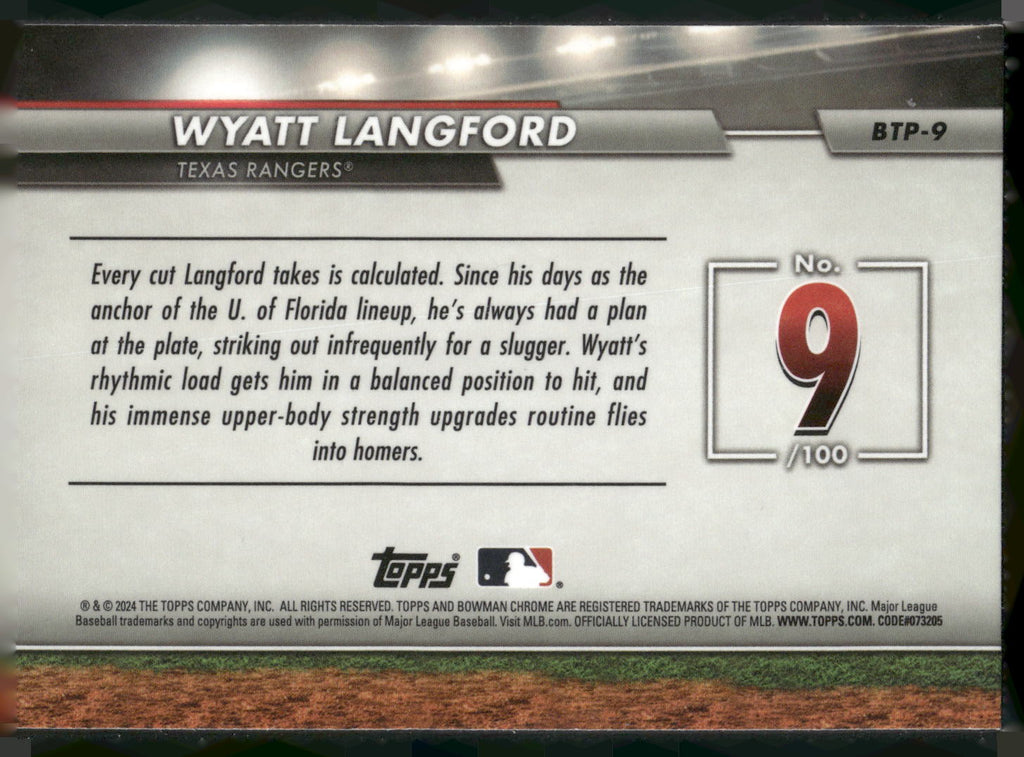 2024 Bowman #BTP-9 Wyatt Langford Bowman Scouts' Top 100