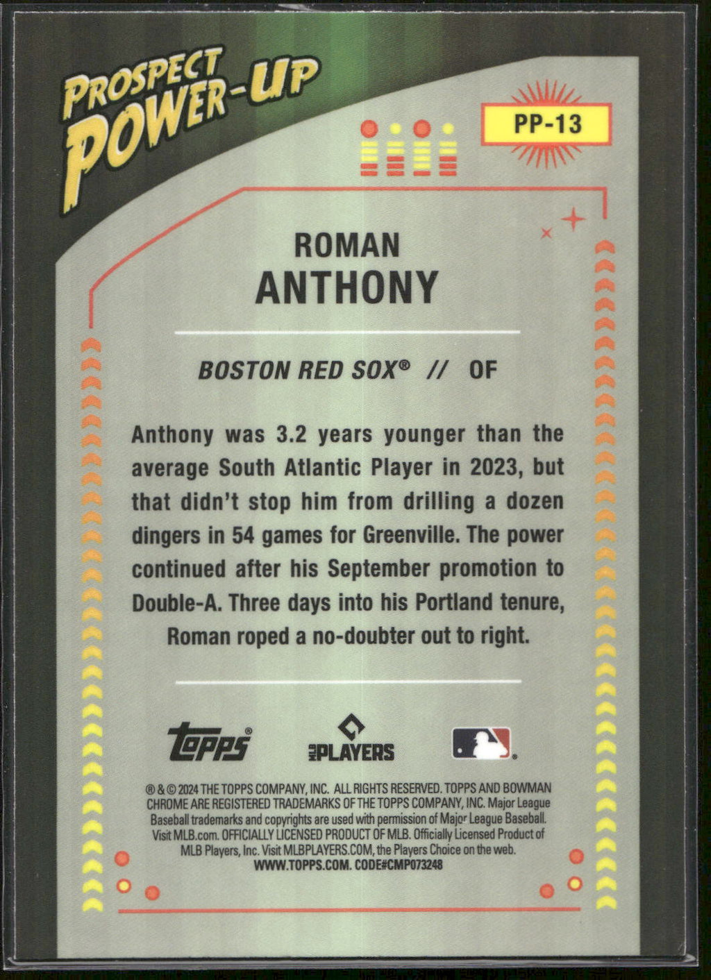 2024 Bowman #PP-13 Roman Anthony Prospect Power-Up
