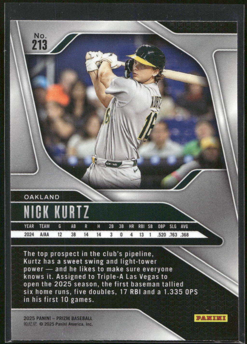 2025 Panini Prizm #213 Nick Kurtz