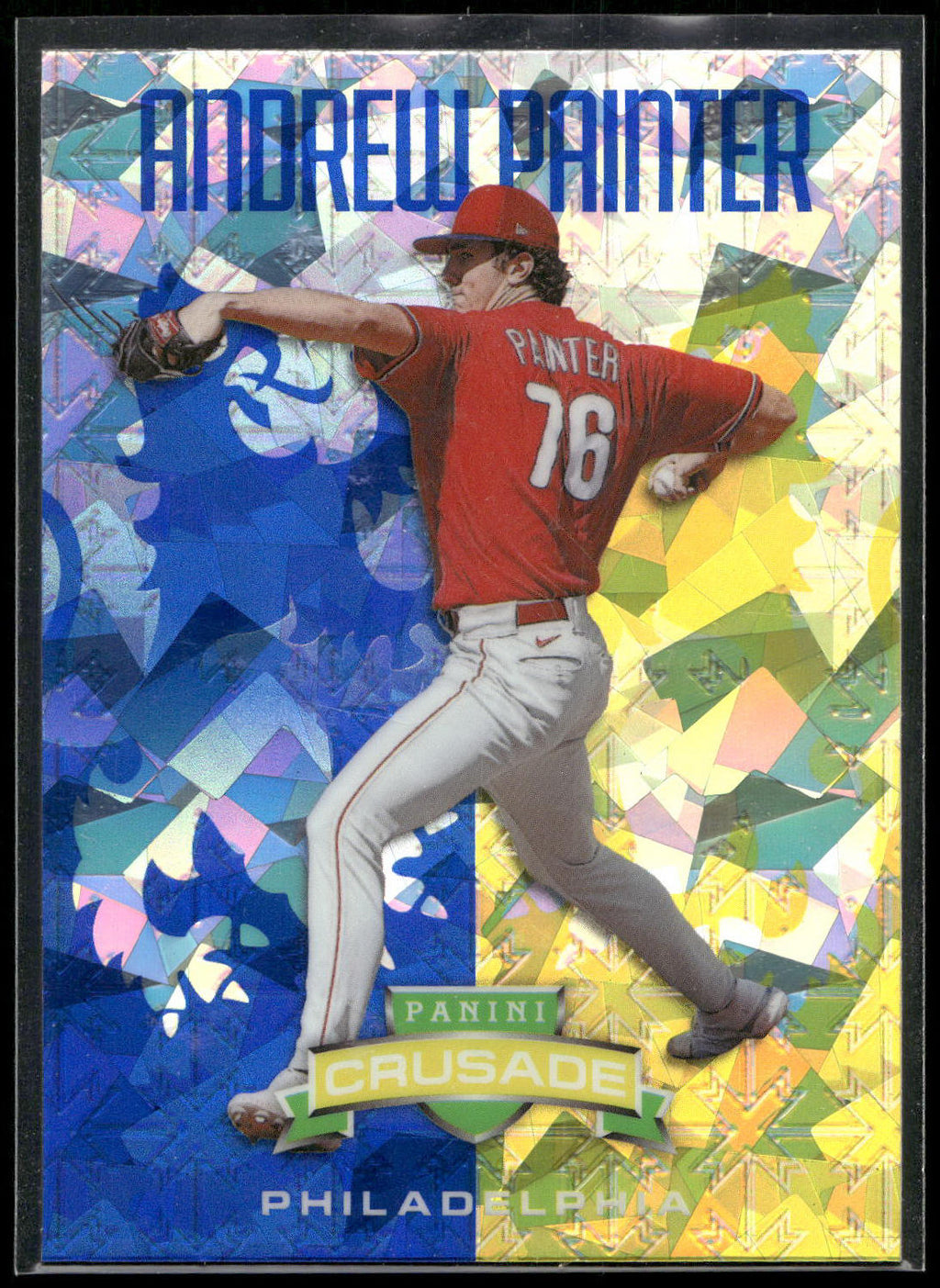 2024 Panini Crusade #39 Andrew Painter Crusade Blue Cracked Ice