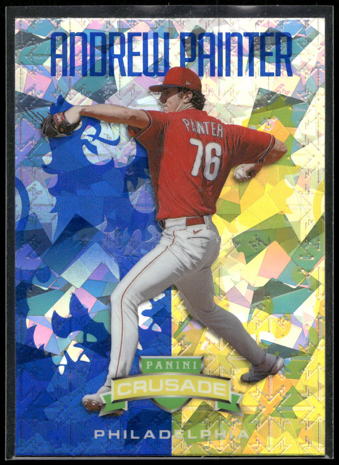 2024 Panini Crusade #39 Andrew Painter Crusade Blue Cracked Ice