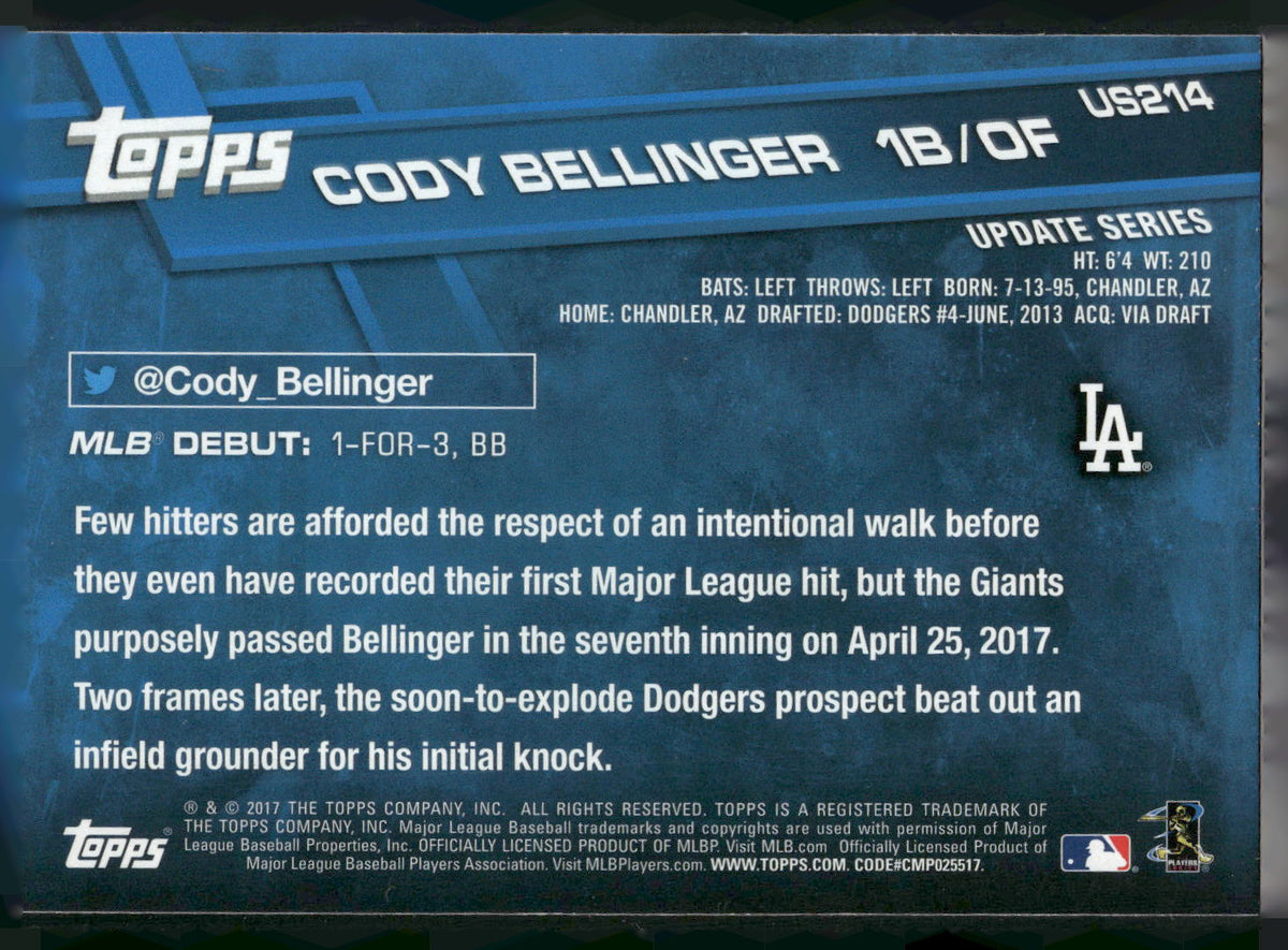 2017 Topps Update #US214 Cody Bellinger