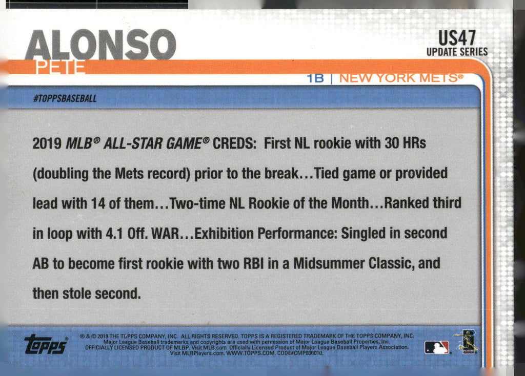 2019 Topps Update #US47 Pete Alonso