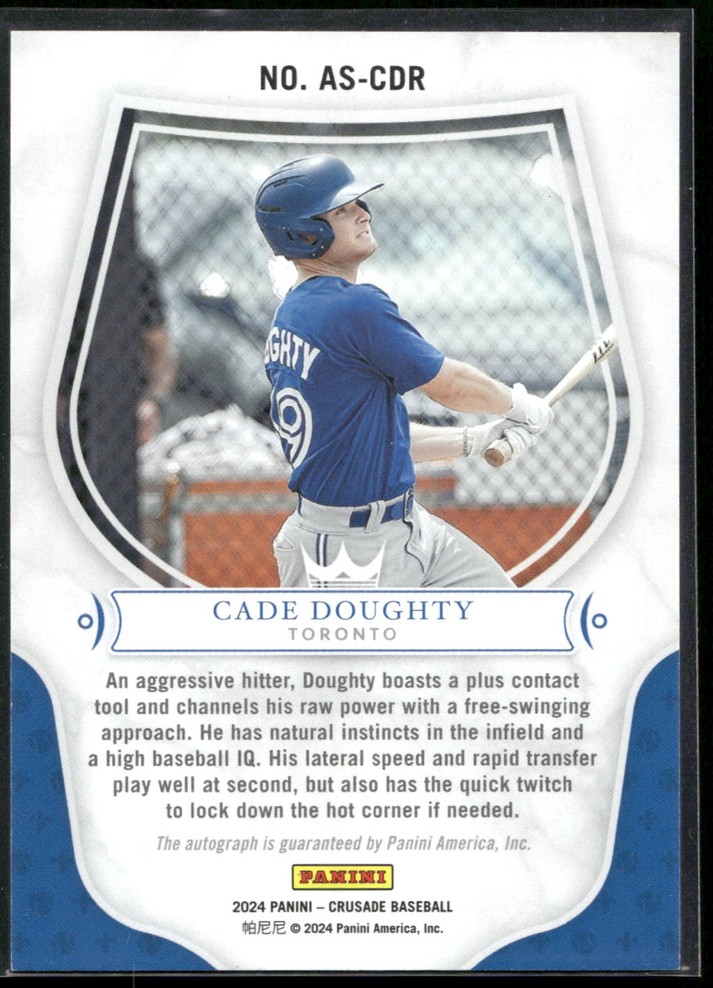 2024 Panini Crusade #AS-CDR Cade Doughty Apprentice Signatures