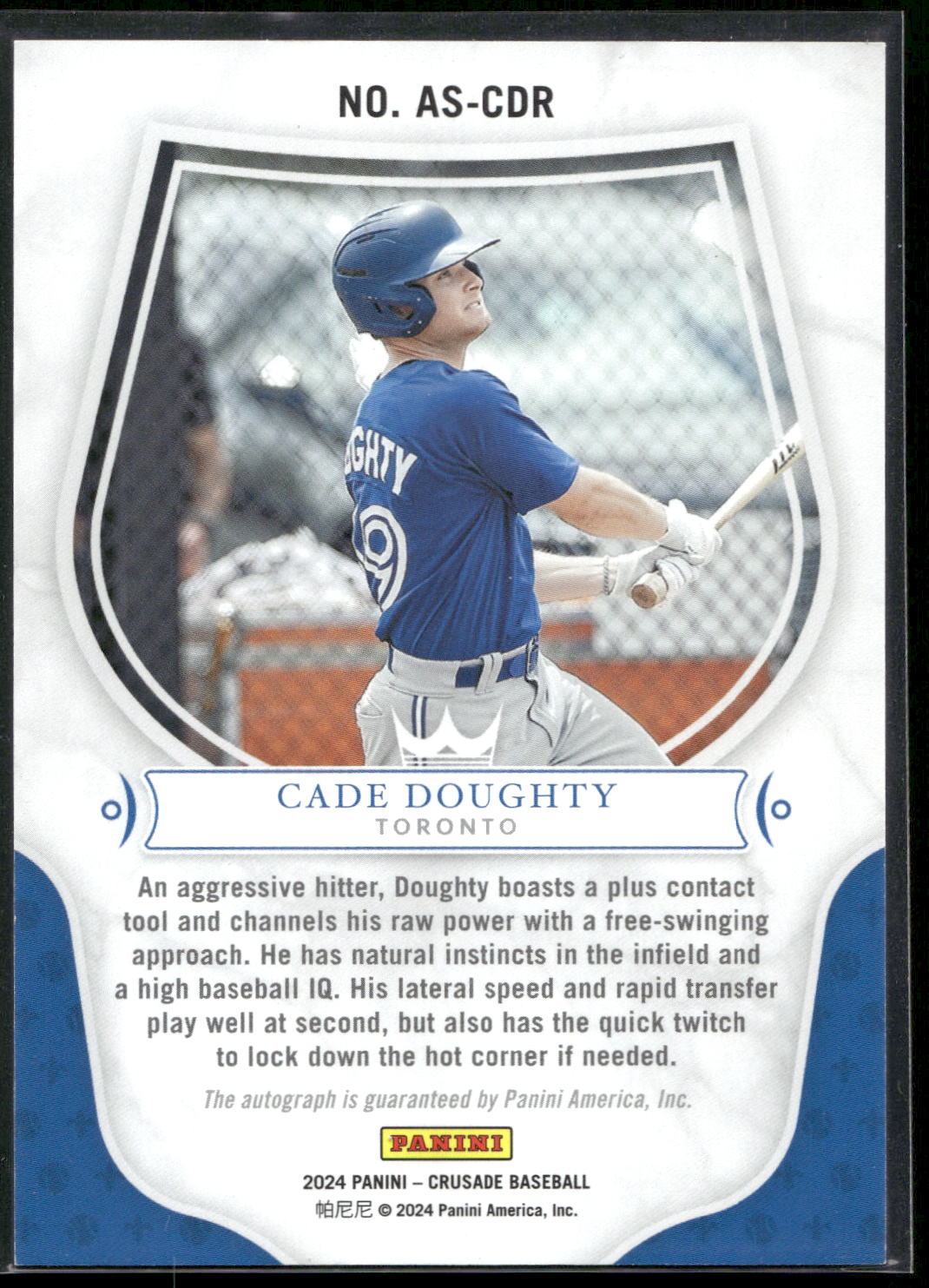 2024 Panini Crusade #AS-CDR Cade Doughty Apprentice Signatures