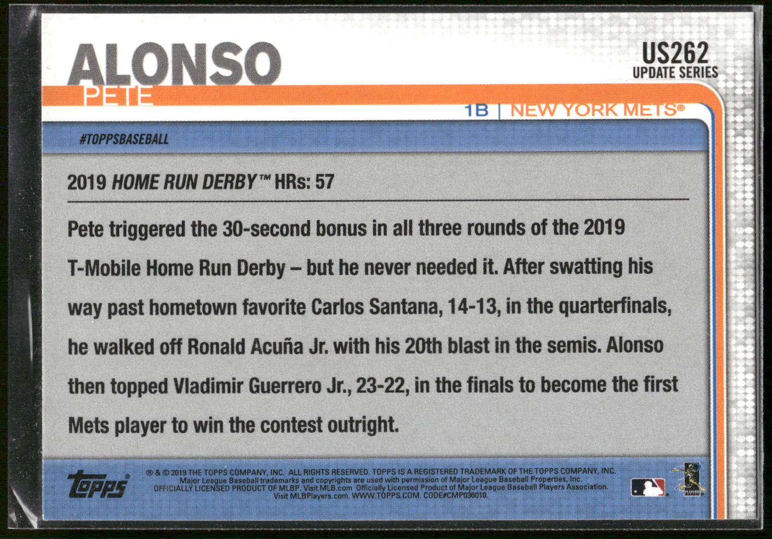 2019 Topps Update #US262 Pete Alonso
