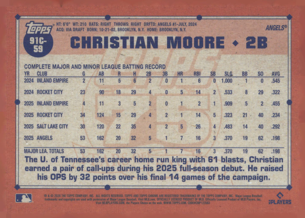 2026 Topps #91C-59 Christian Moore