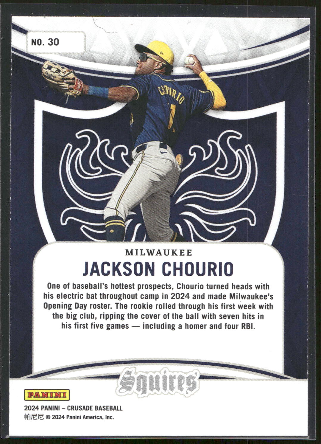 2024 Panini Crusade #30 Jackson Chourio Squires