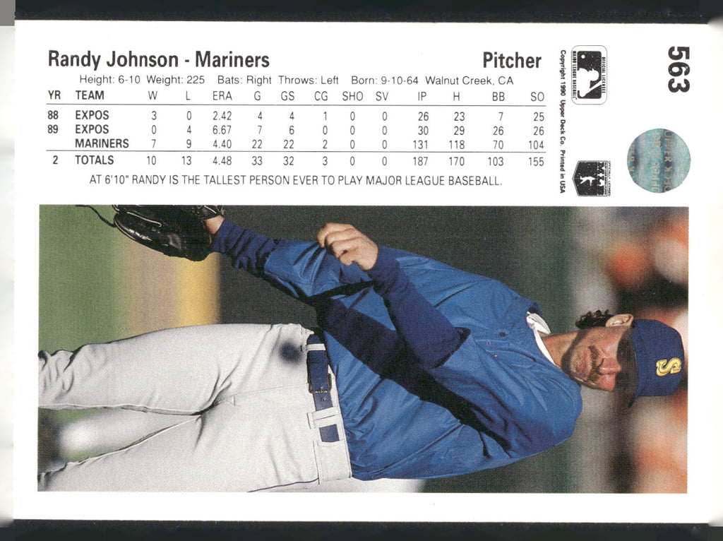 1990 Upper Deck #563 Randy Johnson