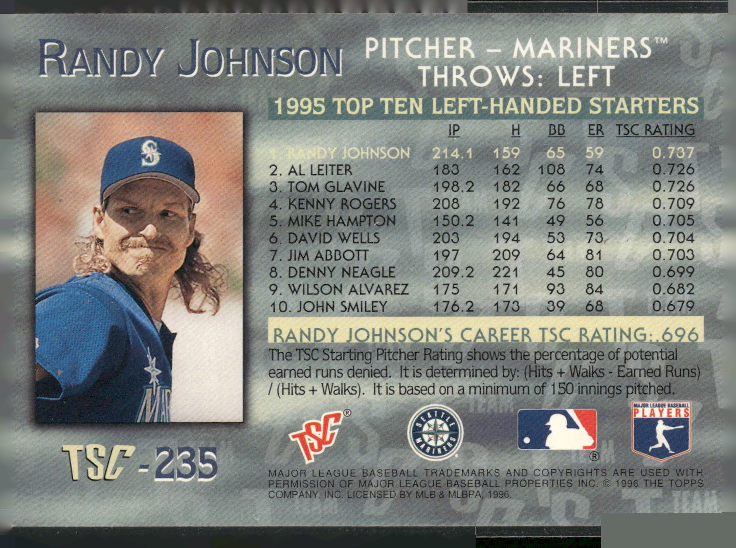 1996 Stadium Club #235 Randy Johnson