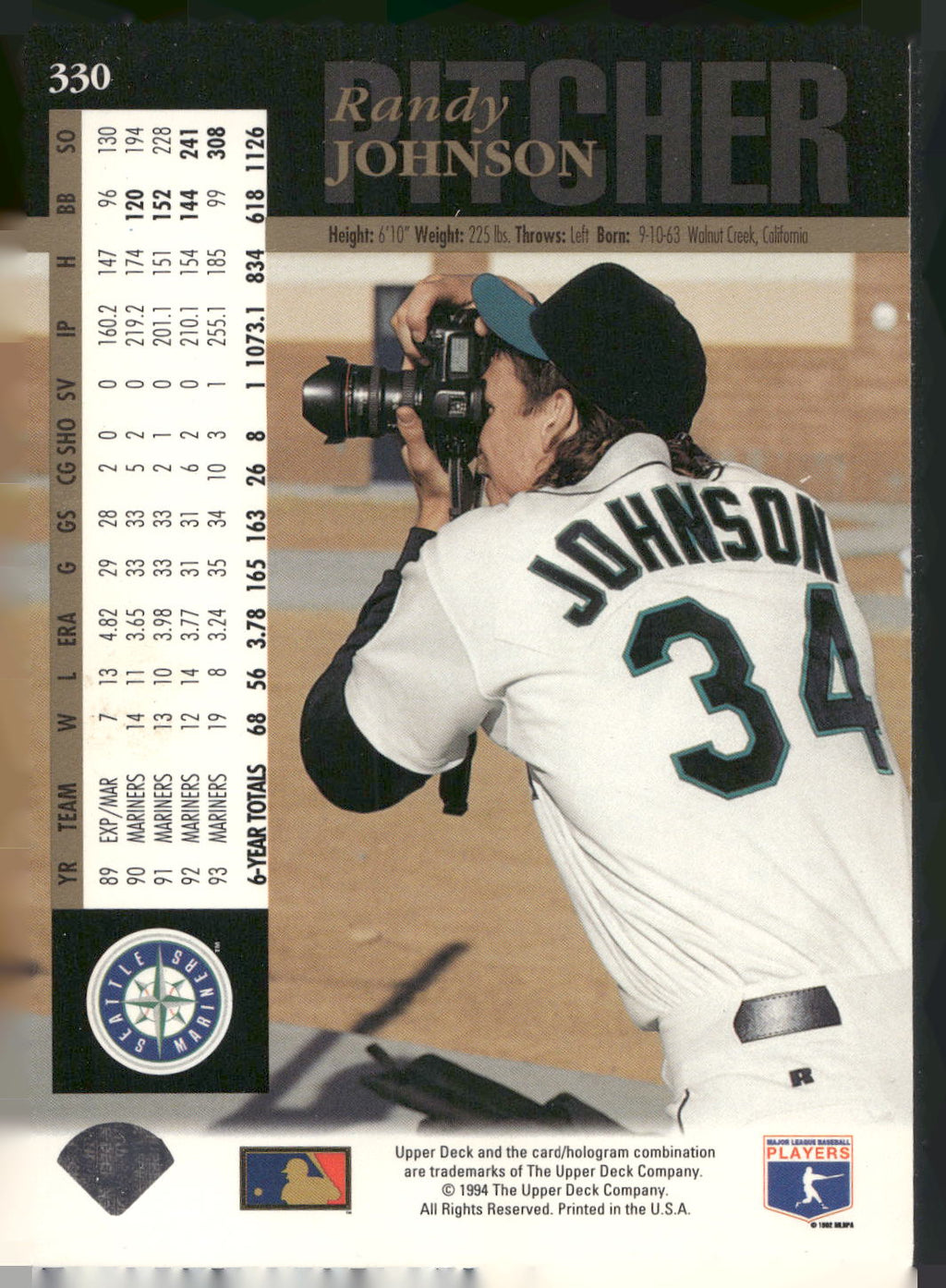 1994 Upper Deck #330 Randy Johnson
