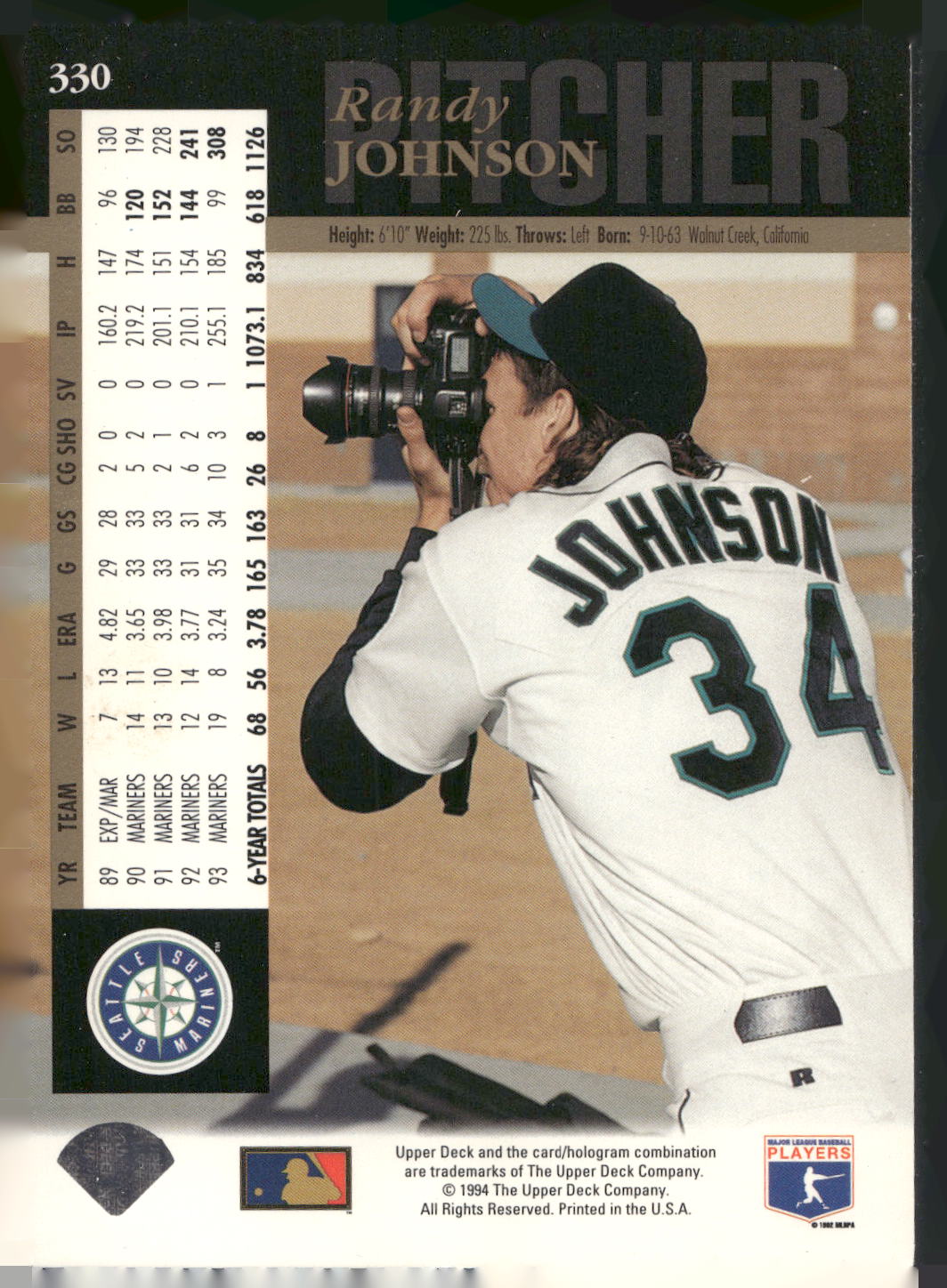 1994 Upper Deck #330 Randy Johnson