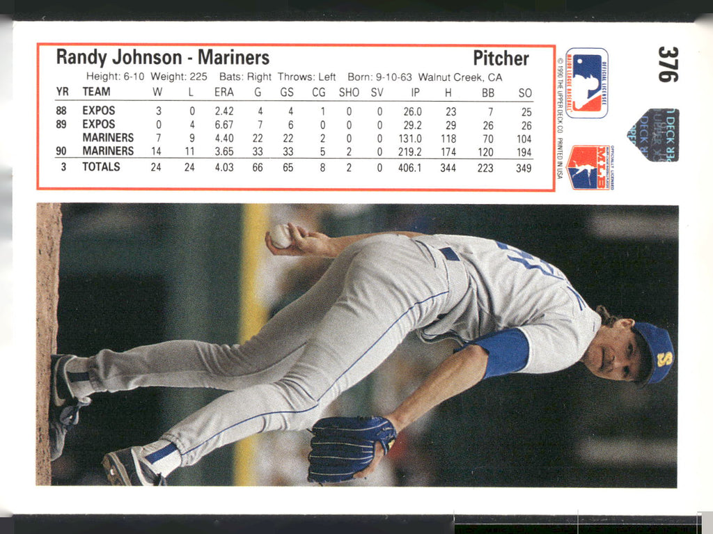 1991 Upper Deck #376 Randy Johnson