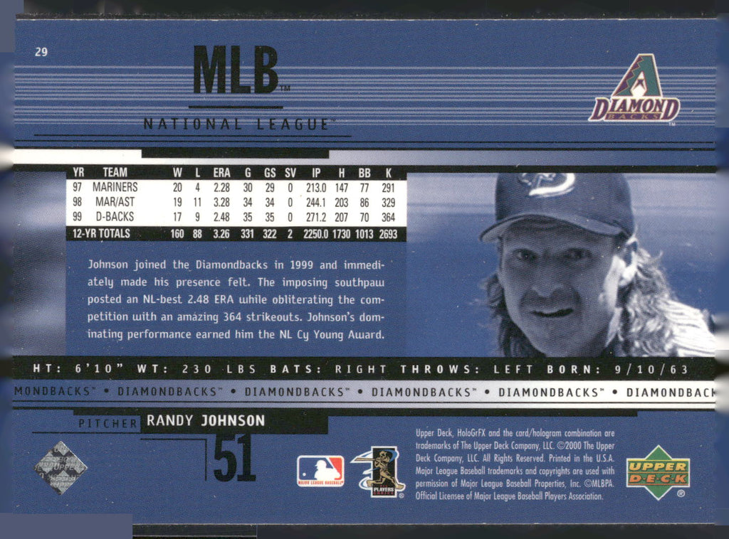 2000 Upper Deck HoloGrFX #29 Randy Johnson