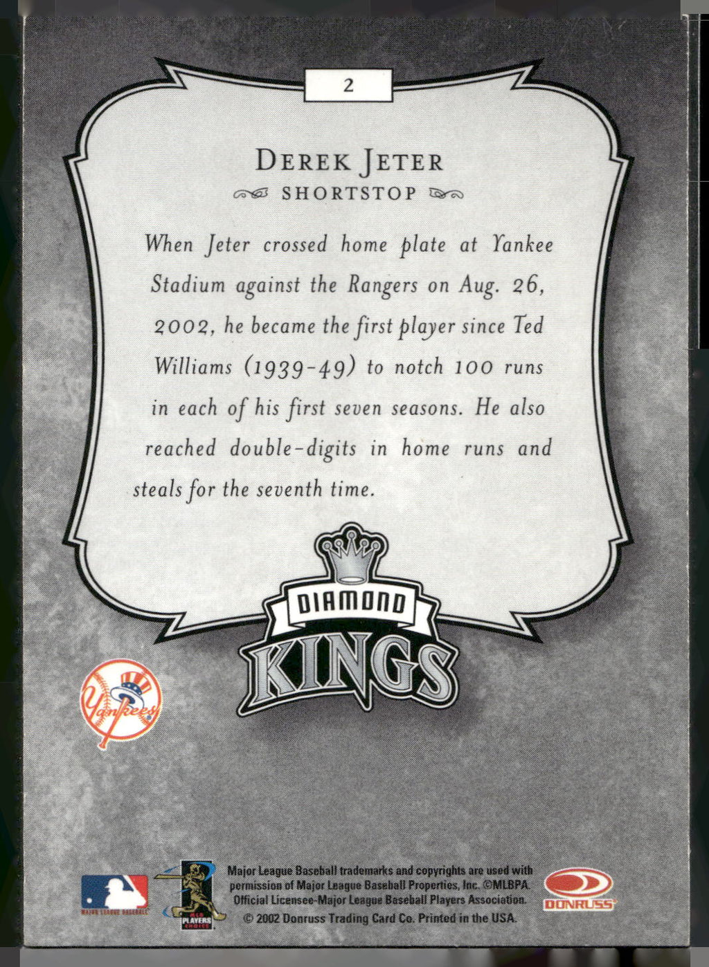 2003 Donruss #2 Derek Jeter