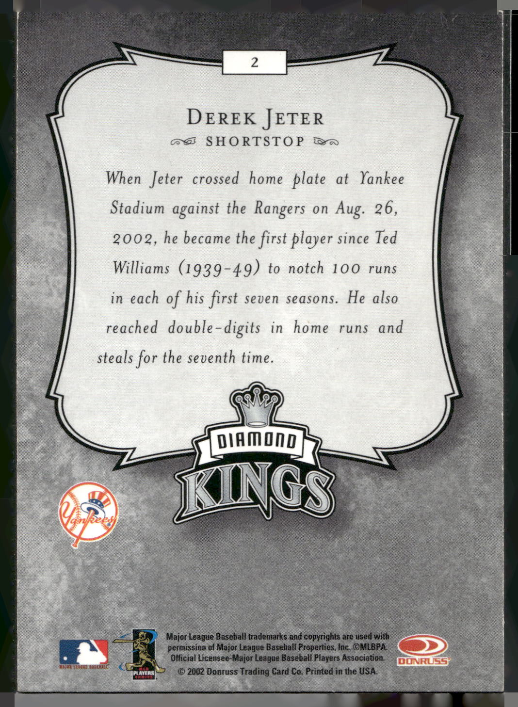 2003 Donruss #2 Derek Jeter