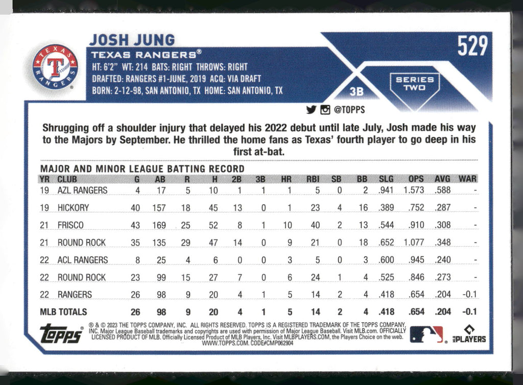 2023 Topps #529 Josh Jung