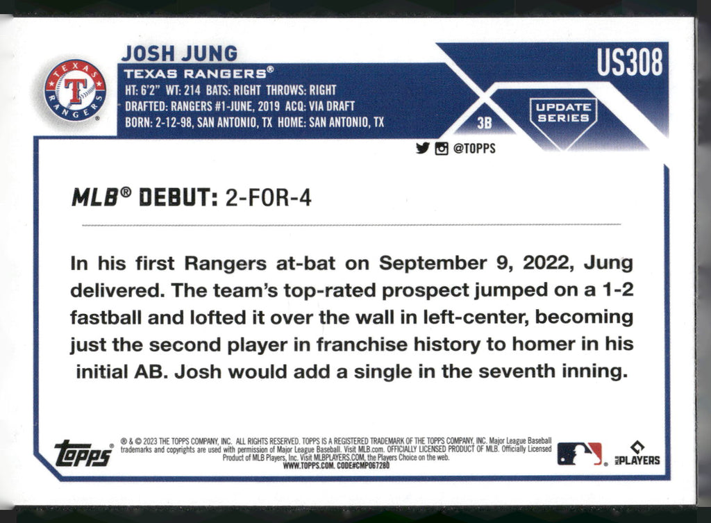 2023 Topps Update #US308 Josh Jung