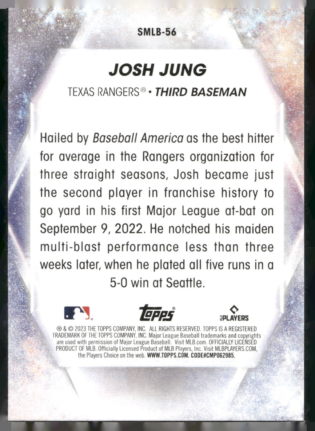 2023 Topps #SMLB-56 Josh Jung Stars of MLB