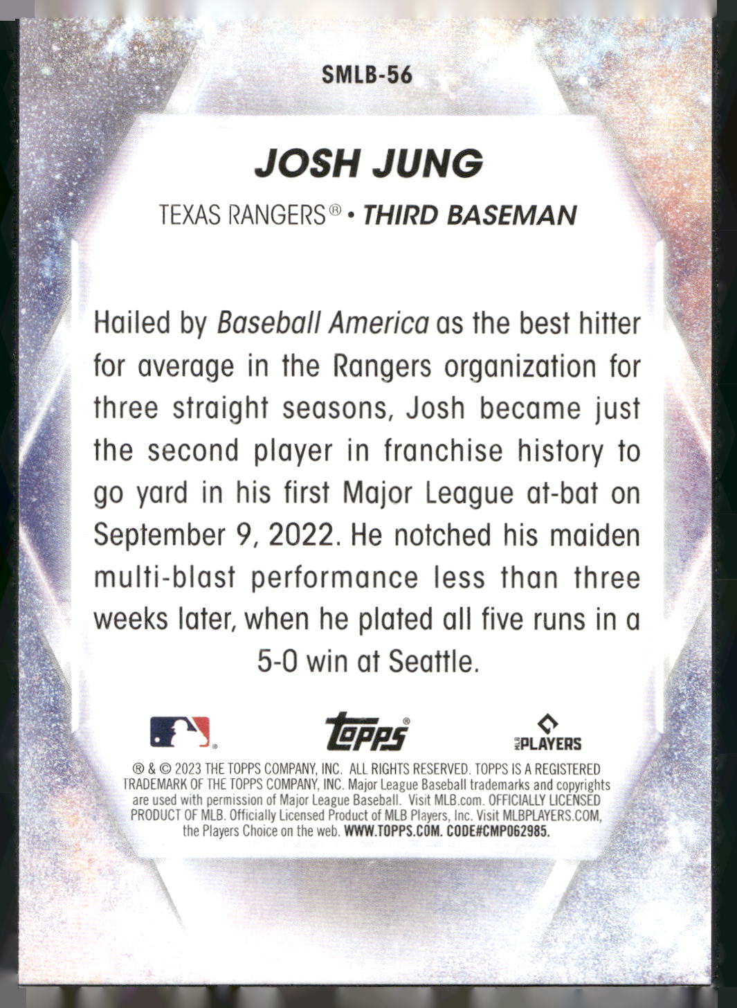 2023 Topps #SMLB-56 Josh Jung Stars of MLB