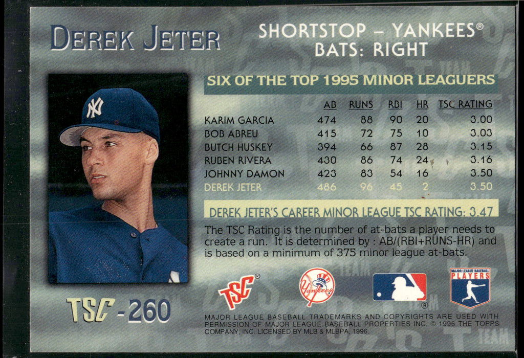 1996 Stadium Club #260 Derek Jeter
