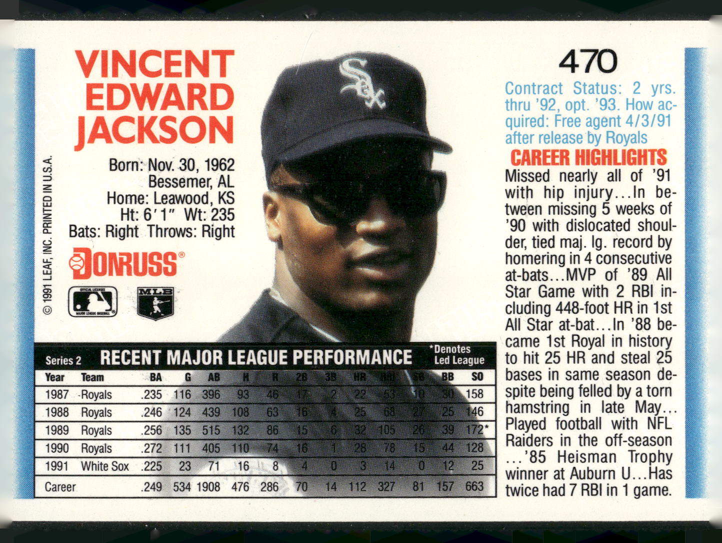 1992 Donruss #470 Bo Jackson