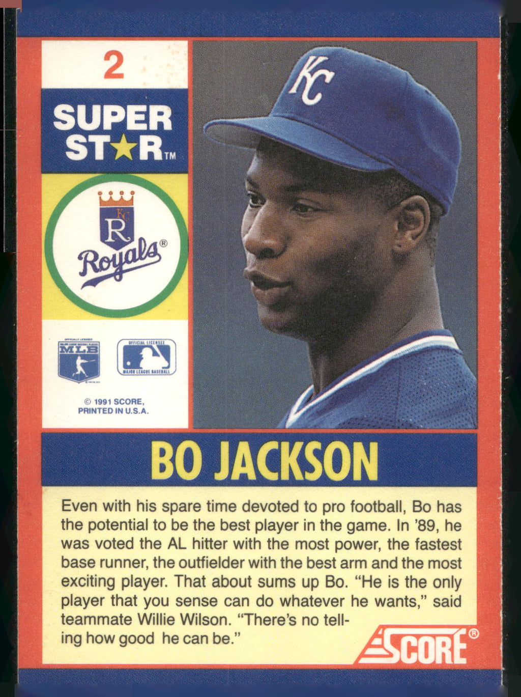 1991 Score 100 Superstars #2 Bo Jackson