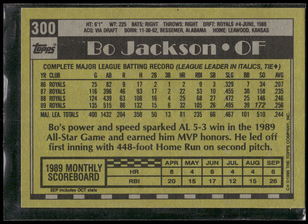 1990 Topps #300 Bo Jackson