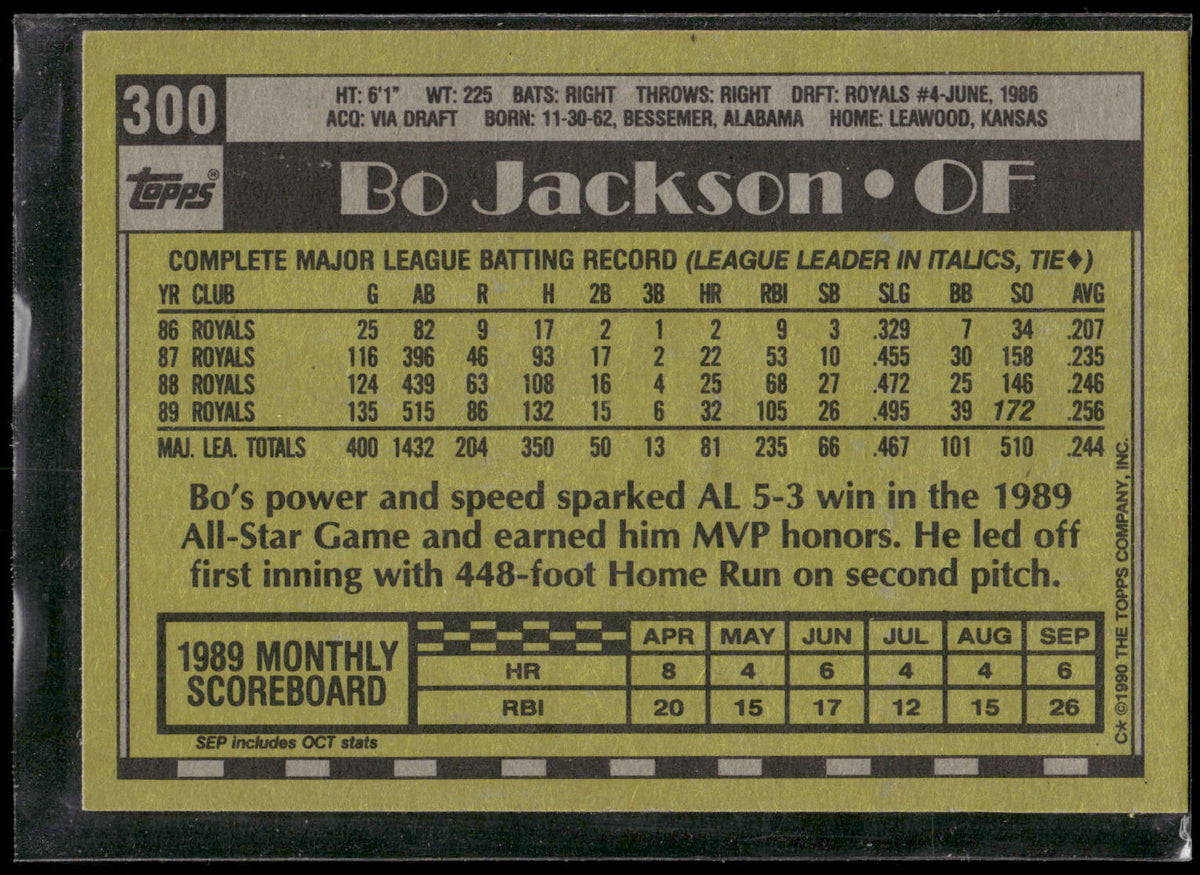 1990 Topps #300 Bo Jackson