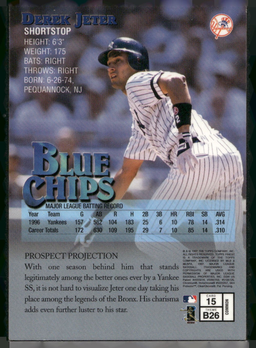 1997 Finest #15 Derek Jeter