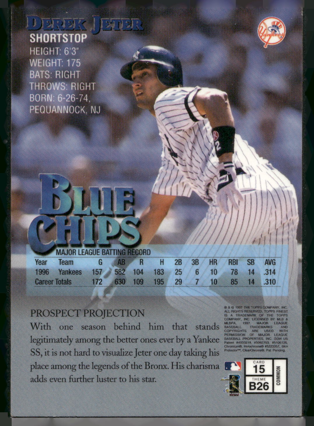 1997 Finest #15 Derek Jeter