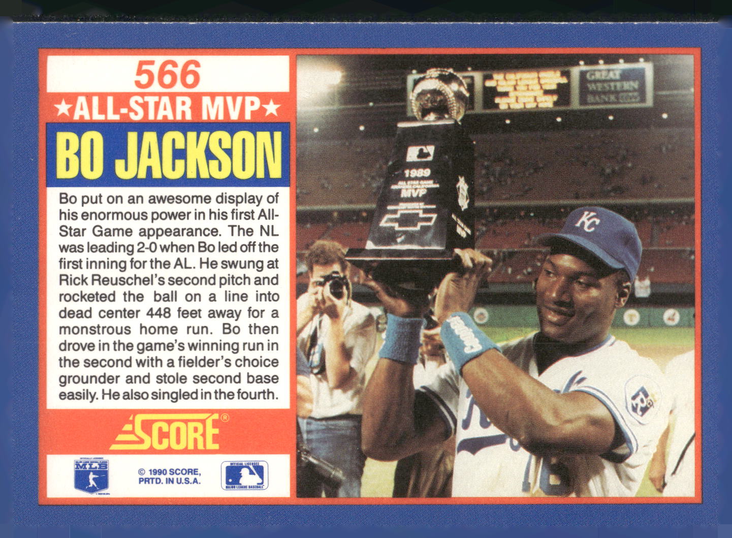 1990 Score #566 Bo Jackson