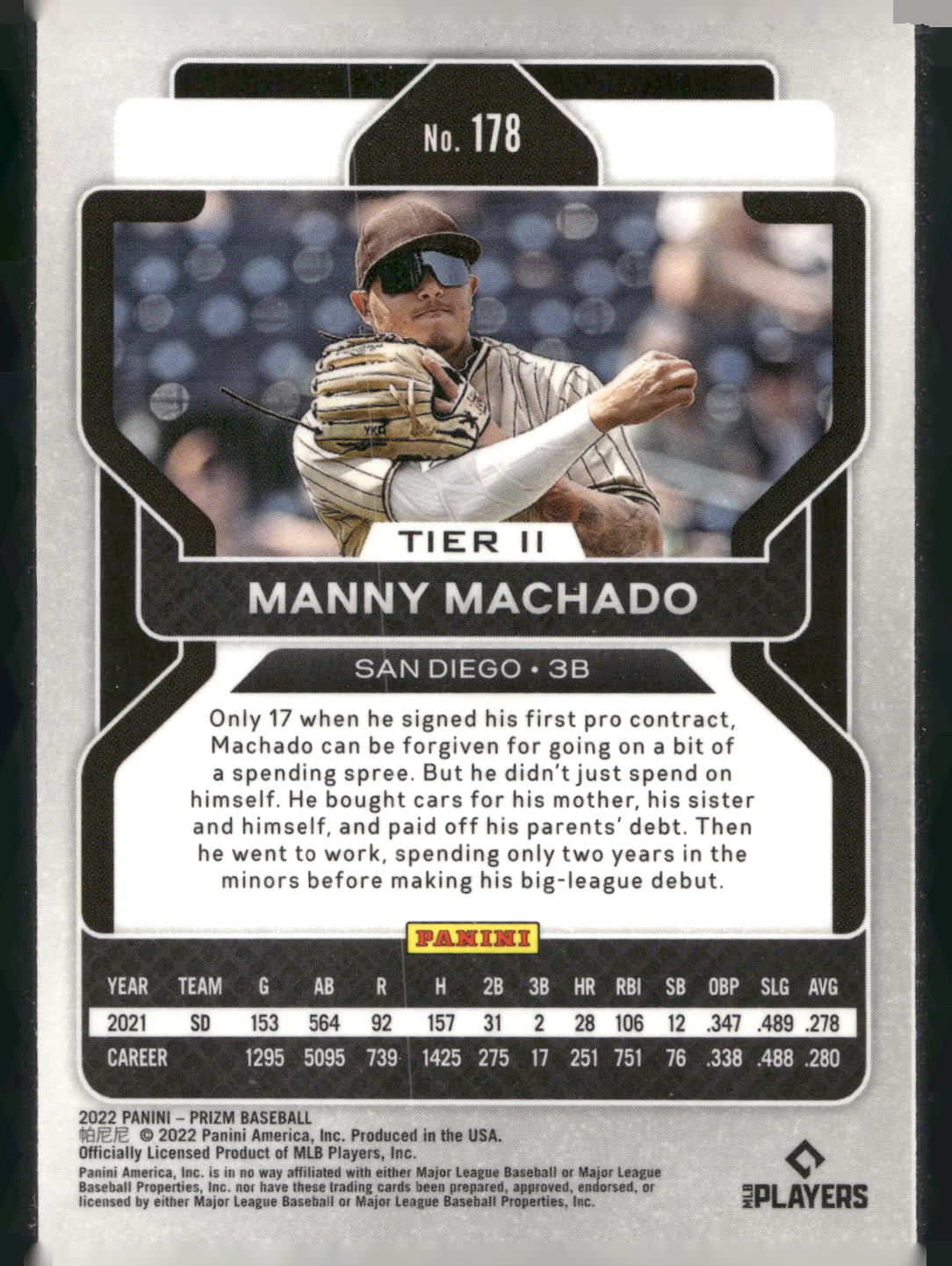 2022 Panini Prizm #178 Manny Machado